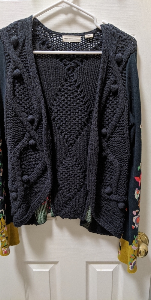 Embroidered navy sweater size small